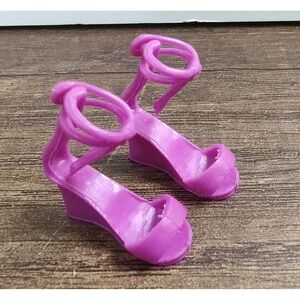 Fashion Fever Barbie Doll Shoes Purple Wedges Sandals Open Toe Articulated Z1
